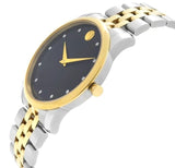 Buy Shop Movado Museum Classic Diamonds Black Dial Two Tone Steel Strap Watch For Men - 0606879 USA Online