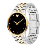 Buy Shop Movado Museum Classic Diamonds Black Dial Two Tone Steel Strap Watch For Men - 0606879 USA Online