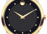 Buy Shop Movado Museum Classic Diamonds Black Dial Two Tone Steel Strap Watch For Men - 0606879 USA Online