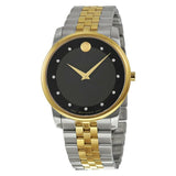 Buy Shop Movado Museum Classic Diamonds Black Dial Two Tone Steel Strap Watch For Men - 0606879 USA Online