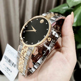 Buy Shop Movado Museum Classic Diamonds Black Dial Two Tone Steel Strap Watch for Men - 0607202 USA Online