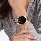 Buy Shop Movado Museum Classic Diamonds Black Dial Two Tone Steel Strap Watch for Men - 0607202 USA Online