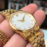 Buy Shop Movado Museum Classic Diamonds Mother of Pearl Dial Gold Steel Strap Watch For Women - 0606998 USA Online