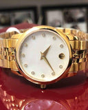 Buy Shop Movado Museum Classic Diamonds Mother of Pearl Dial Gold Steel Strap Watch For Women - 0606998 USA Online
