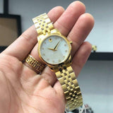 Buy Shop Movado Museum Classic Diamonds Mother of Pearl Dial Gold Steel Strap Watch For Women - 0606998 USA Online