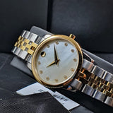 Buy Shop Movado Museum Classic Diamonds Mother of Pearl Dial Two Tone Steel Strap Watch For Women - 0606613 USA Online