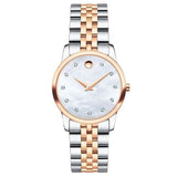 Buy Shop Movado Museum Classic Mother of Pearl White Dial Two Tone Steel Strap Watch for Women - 0607077 USA Online