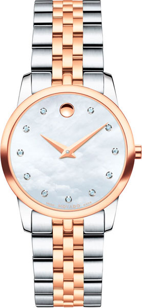 Buy Shop Movado Museum Classic Mother of Pearl White Dial Two Tone Steel Strap Watch for Women - 0607077 USA Online
