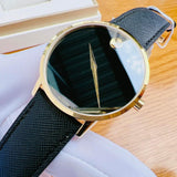 Buy Shop Movado Museum Classic Quartz Black Dial Black Leather Strap Watch for Men - 0607195 USA Online