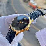Buy Shop Movado Museum Classic Quartz Black Dial Black Leather Strap Watch for Men - 0607195 USA Online