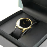 Buy Shop Movado Museum Classic Quartz Black Dial Black Leather Strap Watch for Men - 0607195 USA Online