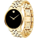 Buy Shop Movado Museum Classic Quartz Black Dial Gold Steel Strap Watch for Men - 0607203 USA Online