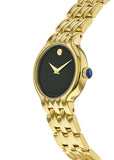 Buy Shop Movado Museum Classic Quartz Black Dial Gold Steel Strap Watch For Women - 0607005 USA Online