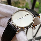 Buy Shop Movado Museum Quartz Silver Dial Black Leather Strap Watch For Men - 2100001 USA Online