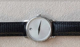 Buy Shop Movado Museum Quartz Silver Dial Black Leather Strap Watch For Men - 2100001 USA Online