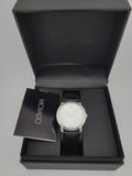 Buy Shop Movado Museum Quartz Silver Dial Black Leather Strap Watch For Men - 2100001 USA Online