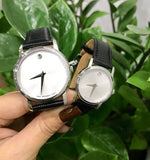 Buy Shop Movado Museum Quartz Silver Dial Black Leather Strap Watch For Men - 2100001 USA Online