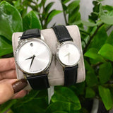 Buy Shop Movado Museum Quartz Silver Dial Black Leather Strap Watch For Men - 2100001 USA Online