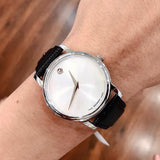 Buy Shop Movado Museum Quartz Silver Dial Black Leather Strap Watch For Men - 2100001 USA Online
