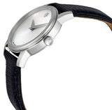 Buy Shop Movado Museum Quartz Silver Dial Black Leather Strap Watch For Men - 2100001 USA Online