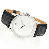 Buy Shop Movado Museum Quartz Silver Dial Black Leather Strap Watch For Men - 2100001 USA Online