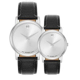 Buy Shop Movado Museum Quartz Silver Dial Black Leather Strap Watch For Men - 2100001 USA Online