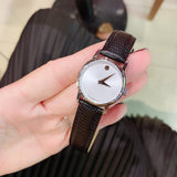 Buy Shop Movado Museum Silver Dial Black Leather Strap Watch For Women - 2100003 USA Online
