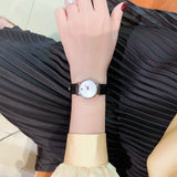 Buy Shop Movado Museum Silver Dial Black Leather Strap Watch For Women - 2100003 USA Online