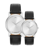 Buy Shop Movado Museum Silver Dial Black Leather Strap Watch For Women - 2100003 USA Online