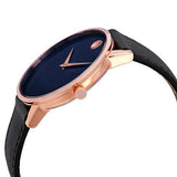 Buy Shop Movado Museum Sport Blue Dial Black Leather Strap Watch for Men - 0607266 USA Online