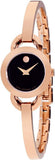 Buy Shop Movado Rondiro 22mm Black Dial Rose Gold Steel Strap Watch For Women - 0607065 USA Online
