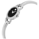 Buy Shop Movado Rondiro 22mm Black Dial Silver Steel Strap Watch For Women - 0606796 USA Online