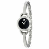 Buy Shop Movado Rondiro 22mm Black Dial Silver Steel Strap Watch For Women - 0606796 USA Online