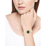 Buy Shop Movado Rondiro 22mm Black Dial Yellow Gold Steel Strap Watch For Women - 0606888 USA Online