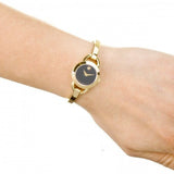 Buy Shop Movado Rondiro 22mm Black Dial Yellow Gold Steel Strap Watch For Women - 0606888 USA Online