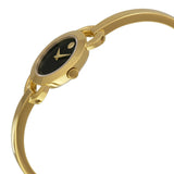 Buy Shop Movado Rondiro 22mm Black Dial Yellow Gold Steel Strap Watch For Women - 0606888 USA Online