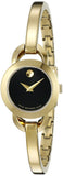 Buy Shop Movado Rondiro 22mm Black Dial Yellow Gold Steel Strap Watch For Women - 0606888 USA Online