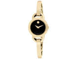 Buy Shop Movado Rondiro 22mm Black Dial Yellow Gold Steel Strap Watch For Women - 0606888 USA Online