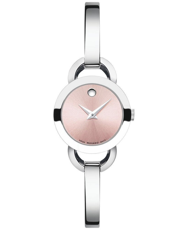 Buy Shop Movado Rondiro 22mm Pink Dial Stainless Steel Watch For Women - 0606797 USA Online