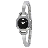 Buy Shop Movado Rondiro Diamonds Black Dial Silver Steel Strap Watch For Women - 0606798 USA Online