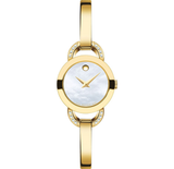 Buy Shop Movado Rondiro Mother of Pearl Dial Gold Steel Strap Watch For Women - 0606889 USA Online