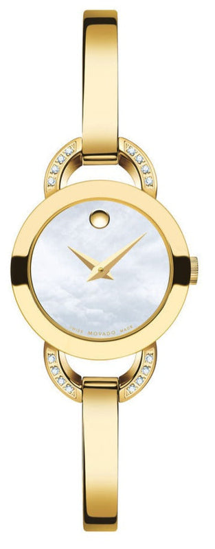 Buy Shop Movado Rondiro Mother of Pearl Dial Gold Steel Strap Watch For Women - 0606889 USA Online