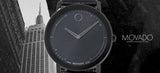 Buy Shop Movado Sapphire Black Dial Black Leather Strap Watch for Men - 606884 USA Online