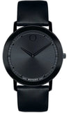 Buy Shop Movado Sapphire Black Dial Black Leather Strap Watch for Men - 606884 USA Online