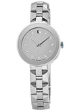 Buy Shop Movado Sapphire Diamonds Silver Dial Silver Steel Strap Watch For Women - 606814 USA Online