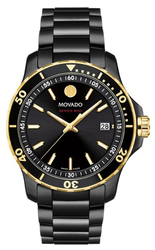 Buy Shop Movado Series 800 Black Dial Black Steel Strap Watch For Men - 2600161 USA Online