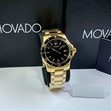Buy Shop Movado Series 800 Black Dial Gold Steel Strap Watch For Men - 2600145 USA Online