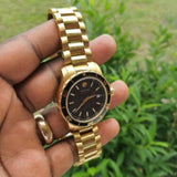 Buy Shop Movado Series 800 Black Dial Gold Steel Strap Watch For Men - 2600145 USA Online