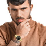 Buy Shop Movado Series 800 Black Dial Gold Steel Strap Watch For Men - 2600145 USA Online
