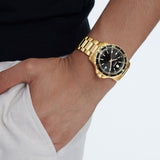 Buy Shop Movado Series 800 Black Dial Gold Steel Strap Watch For Men - 2600145 USA Online